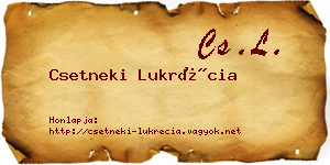 Csetneki Lukrécia névjegykártya